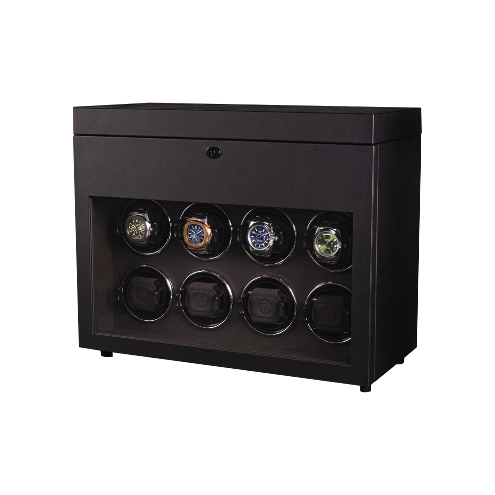 Шкатулка для автоподзавода 8-ми часов и хранения BADGE 08SBL