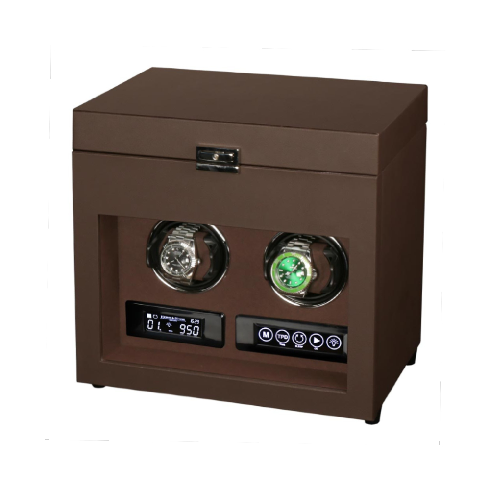 Шкатулка для автоподзавода 2-х часов  и хранения BADGE 02SBR