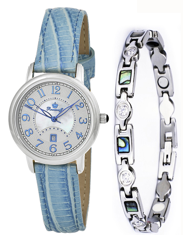 Комплект кварцевые "Romanoff" 40546/3G2BU и биоэнергетический браслет