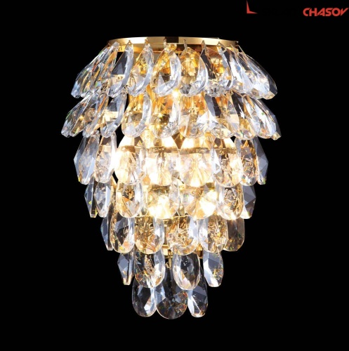 Бра Crystal Lux CHARME AP3 GOLD/TRANSPARENT фото