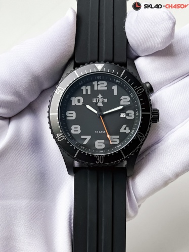 Часы "ШТУРМ" 75905092кк кварцевые на каучуковом ремне фото фото 3