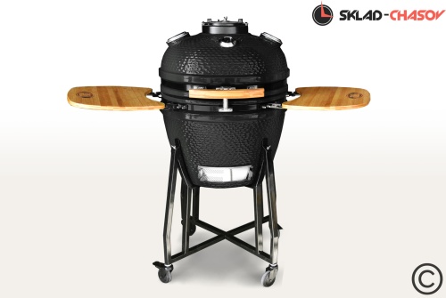 Керамический гриль-барбекю с окошком 22 дюйма (черный) (57 см) фото