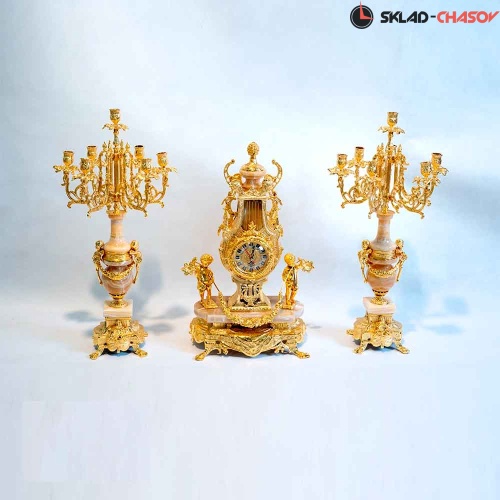 Бронзовые часы с канделябрами RB C1631 фото