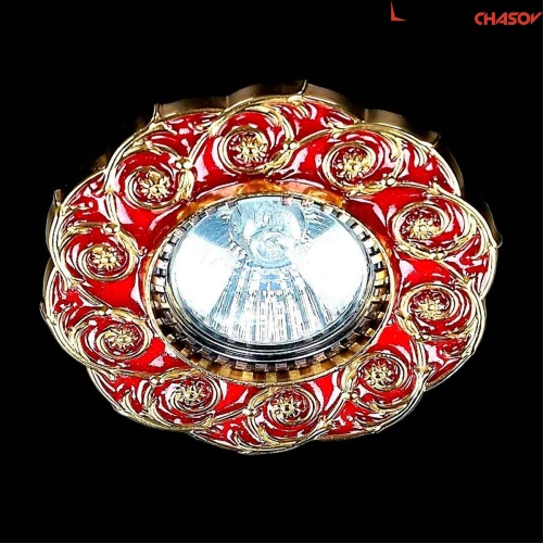 Точечный светильник ArtGlass SPOT 52 RED GOLD фото
