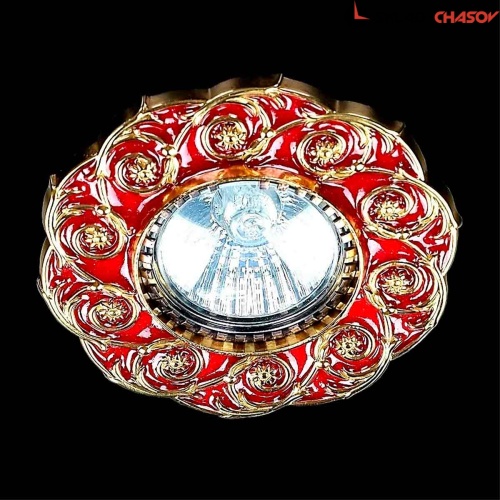 Точечный светильник ArtGlass SPOT 52 RED GOLD фото