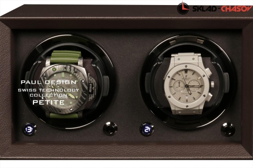 Шкатулка для автоподзавода 2-x часов Petite2-LBN-K фото фото 4