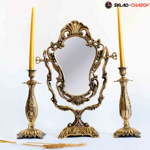 Бронзовое зеркало с подсвечниками MC1202 фото