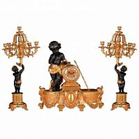 Бронзовые часы с канделябрами Mahdi Luster C1309 фото