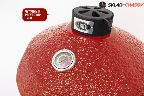 Керамический гриль-барбекю CFG CHEF, 61 см/24 дюйма (красный) фото фото 7