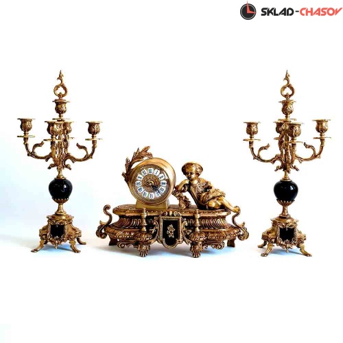 Бронзовые часы с канделябрами RB CS1603 фото