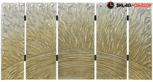 Панно Восход солнца настенное золотистое фото