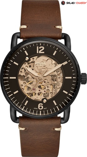 Fossil Commuter Automatic Brown Leather Watch ME3158 фото