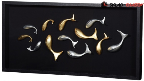 Панно чёрное "Дельфины" фото фото 2