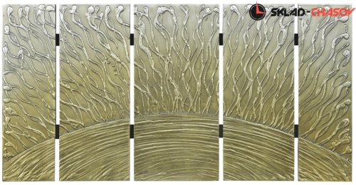 Панно Восход солнца настенное золотистое фото фото 6