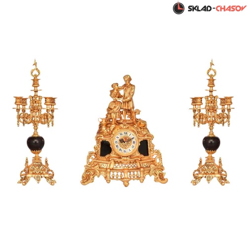 Бронзовые часы с канделябрами Pars Bronze CHC2013 фото