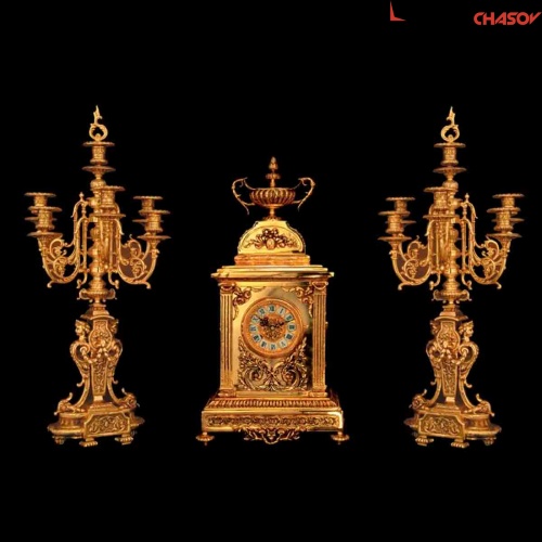 Бронзовые часы с канделябрами Lampa C-139 фото