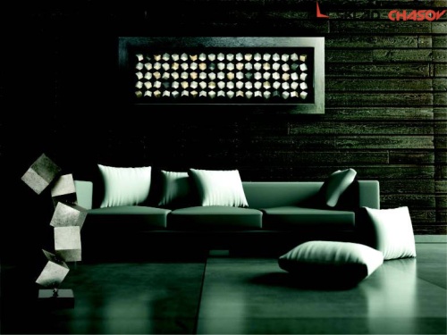 Настенное панно "100 кубов" в серебристой раме фото