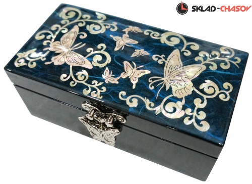 Шкатулка "Бабочки" синяя HJGB-NB1 фото