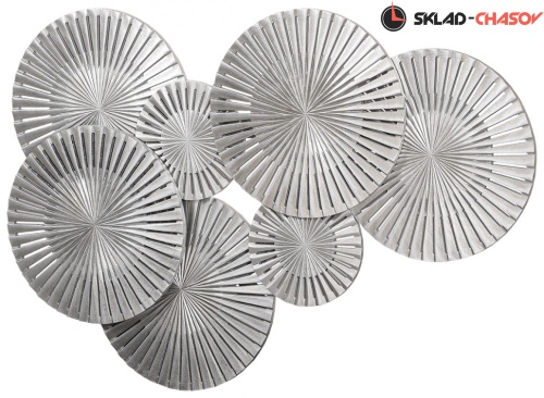 Дизайнерское панно "Зонтики большие серебро" фото