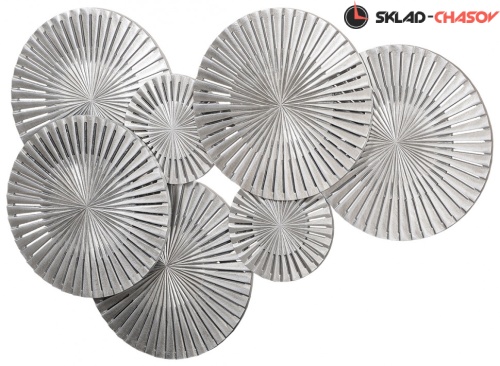 Дизайнерское панно "Зонтики большие серебро" фото