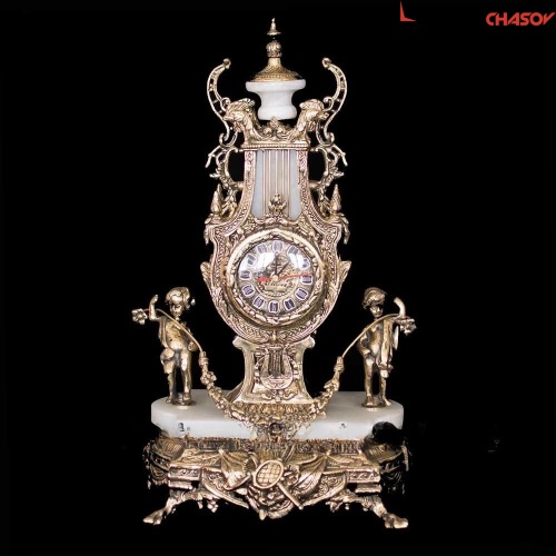 Бронзовые часы RB Два ангела белые фото фото 2