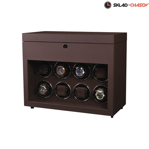 Шкатулка для автоподзавода 8-ми часов и хранения BADGE 08SBR фото