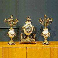 Бронзовые часы с канделябрами Real Bronze C 3125 BBM фото