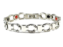 Магнитный браслет со вставками (белый турмалин, красный турмалин, германий, магнит) фото