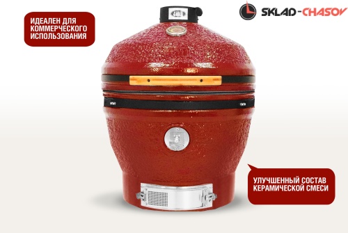 Керамический гриль-барбекю CFG CHEF, 61 см/24 дюйма (красный) фото фото 2