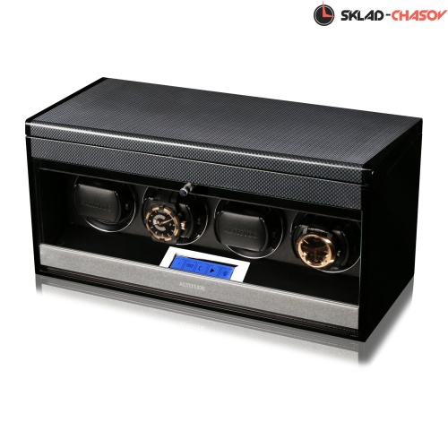Шкатулка для подзавода 4-x часов. Карбон. Коллекция TRADITION фото