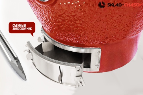 Керамический гриль-барбекю CFG CHEF, 61 см/24 дюйма (красный) фото фото 10