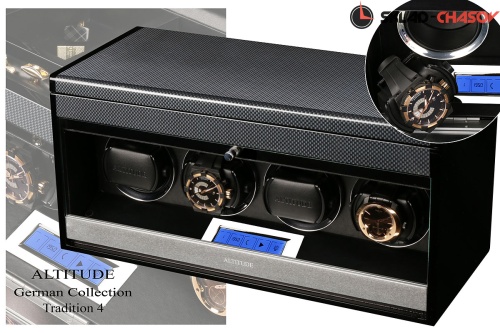 Шкатулка для подзавода 4-x часов. Карбон. Коллекция TRADITION фото фото 8