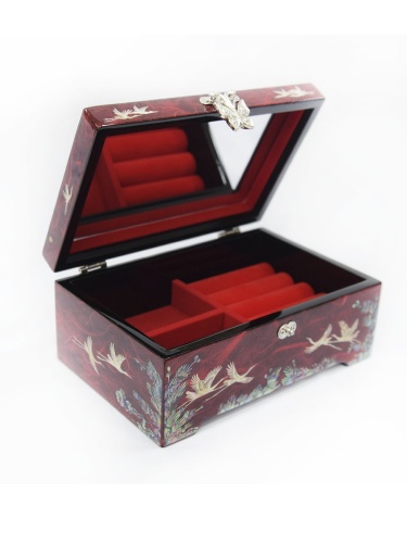 Шкатулка "Журавли" красная 178х110х71мм фото фото 5