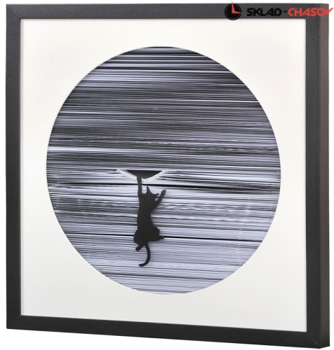 Панно чёрно-белое "Кошачья шалость" фото фото 2