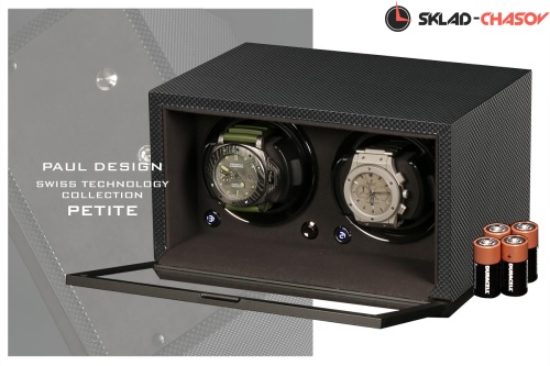 Шкатулка для автоподзавода 2-x часов Petite2D-CF-K фото фото 2