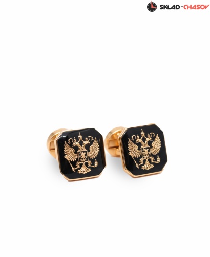 Запонки 54594кк эмаль чёрная (пара) фото