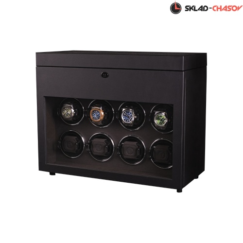 Шкатулка для автоподзавода 8-ми часов и хранения BADGE 08SBL фото