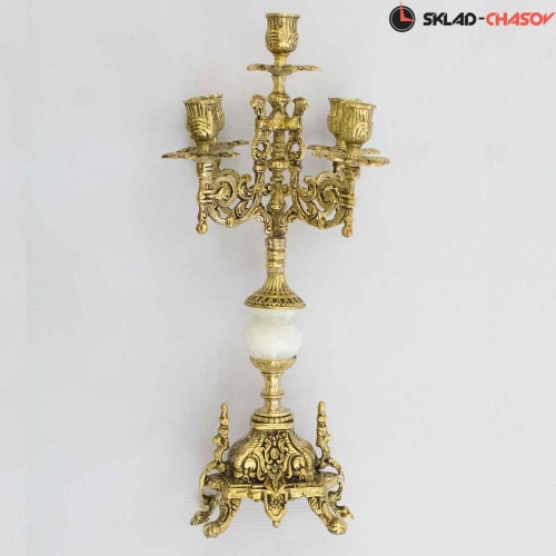 Бронзовый канделябр RB CM-30 белый фото
