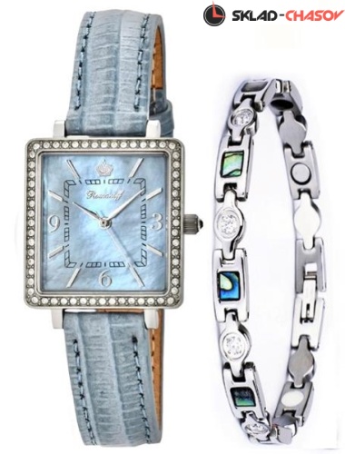 Наручные часы 1846G2BU и браслет. Комплект "Лёд Байкала" фото