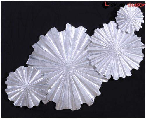 Панно серебристое на чёрном основании "Гвоздички" фото