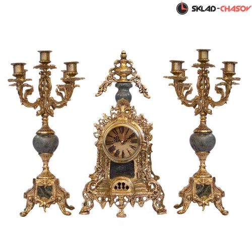 Бронзовые часы с канделябрами RB Cont Nefrit фото