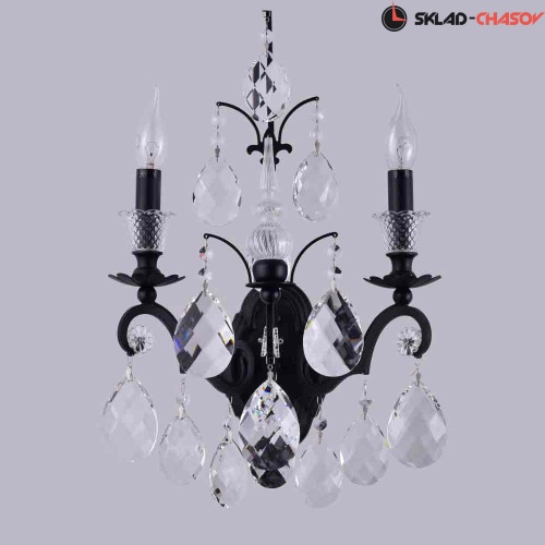 Бра Crystal Lux Magnifico AP2 Black/Transparent фото