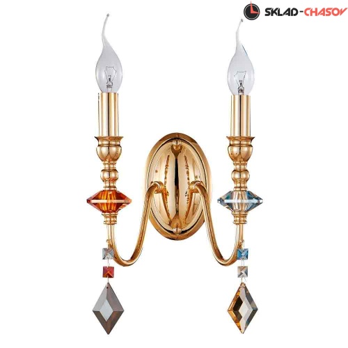 Бра Crystal Lux MERCEDES AP2 GOLD/COLOR фото