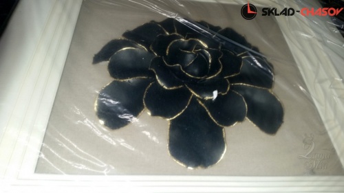 Панно чёрный цветок "Очарование 2" фото фото 3