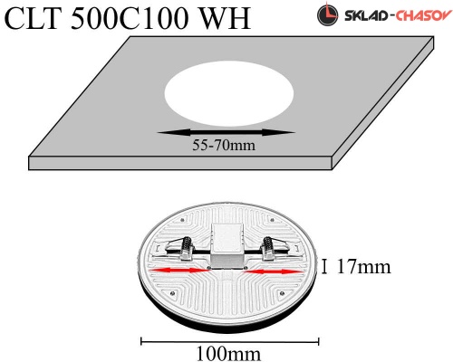 Встраиваемый светильник Crystal Lux CLT 500C100 WH фото фото 2