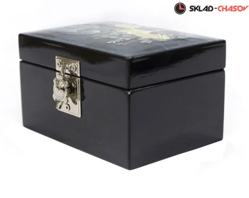 Шкатулка "Павлины" синяя 120х85х70мм фото фото 2