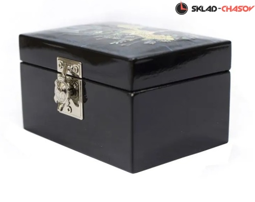 Шкатулка "Павлины" синяя 120х85х70мм фото фото 2