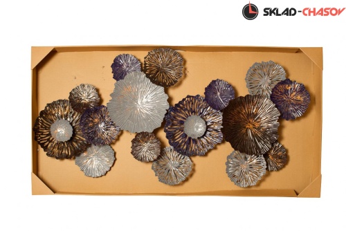 Панно широкое металлическое "Цветы" фото фото 4