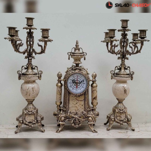 Бронзовые часы с канделябрами RB Купеческие MБС фото