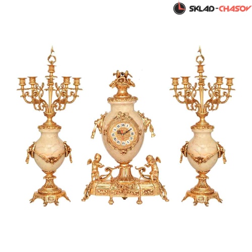 Бронзовые часы с канделябрами Real Bronze C 3125 WM фото